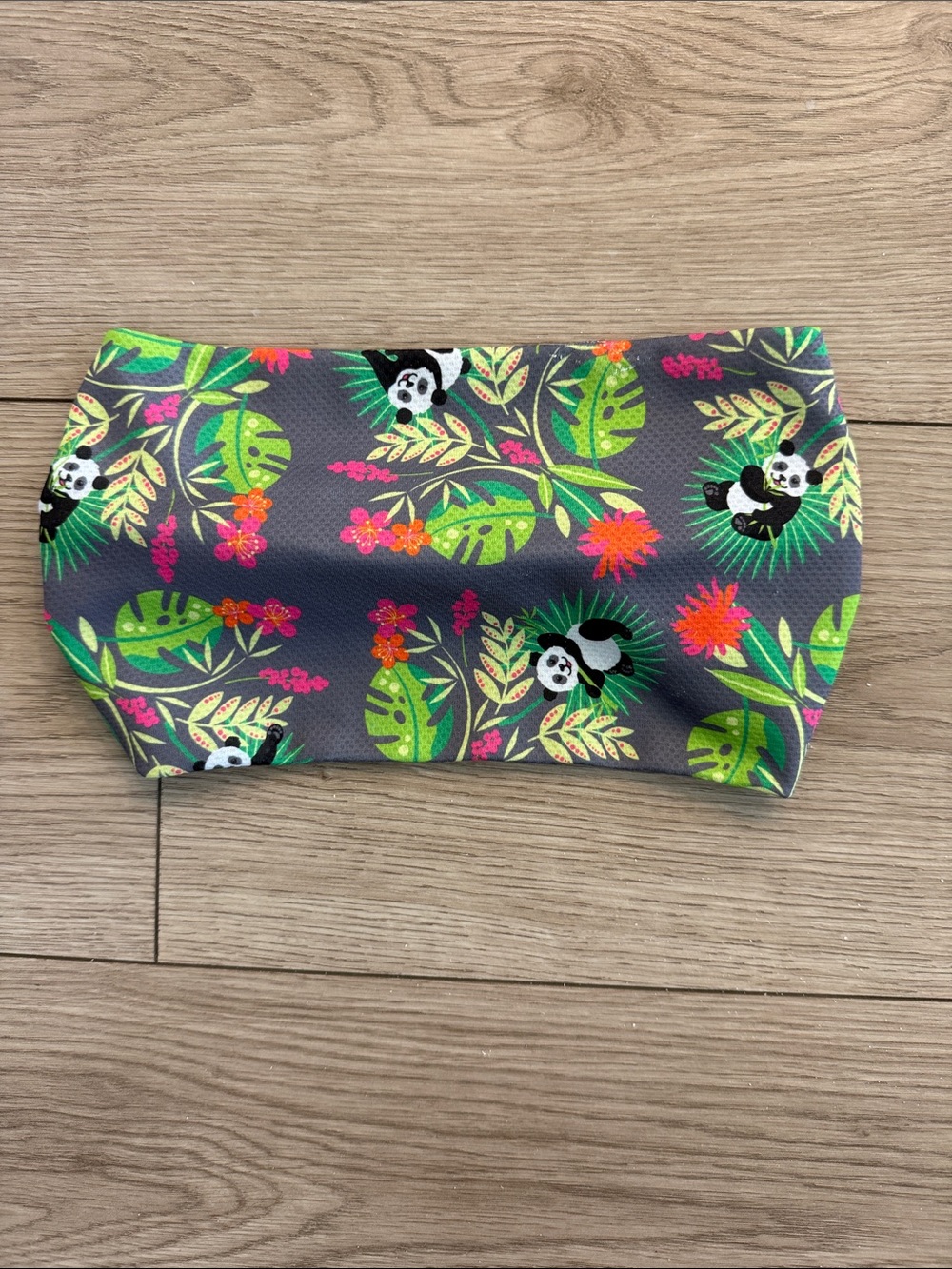 Panda Tropical Headband - Green & Gray